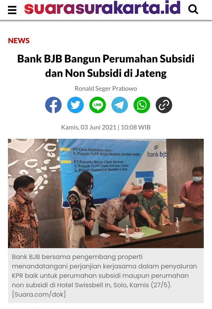 Bank BJB Bangun Perumahan Subsidi dan Non Subsidi di Jateng